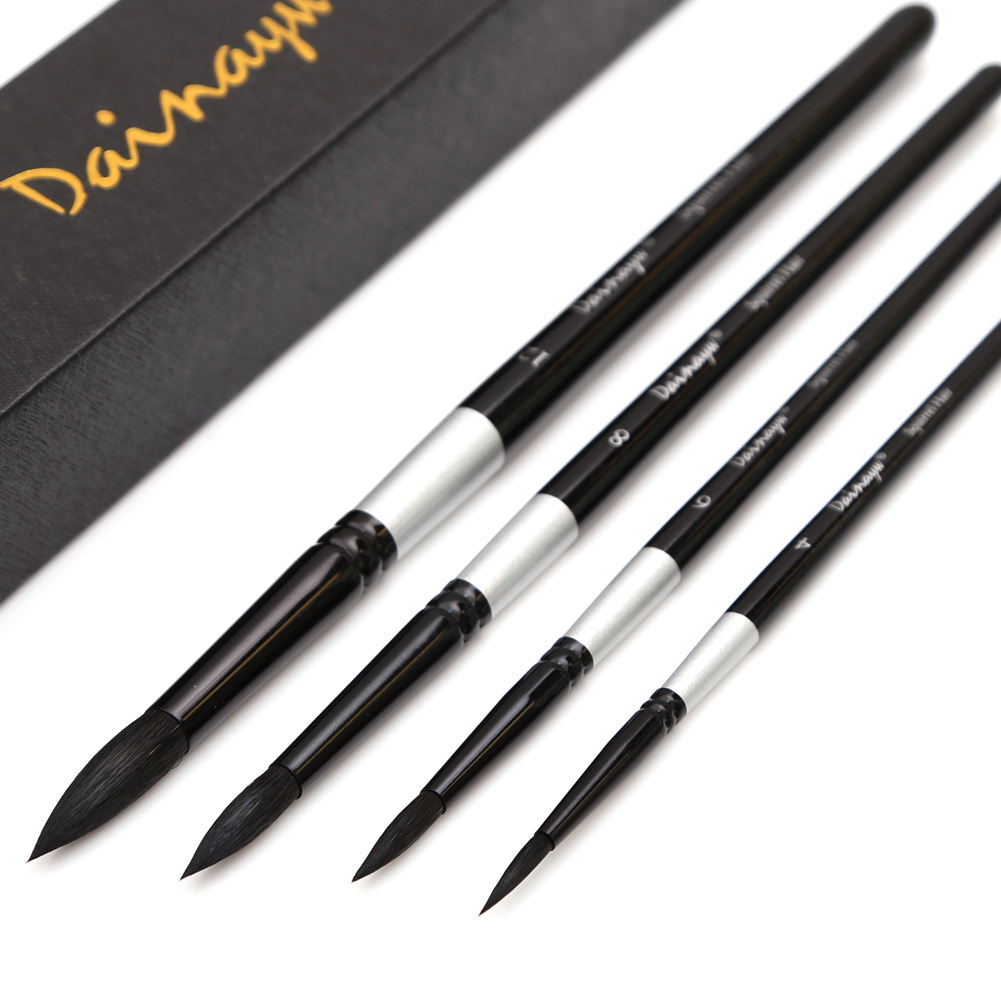 Gouache Paint Set - Dainayw 4 brosses écureuil cheveux &